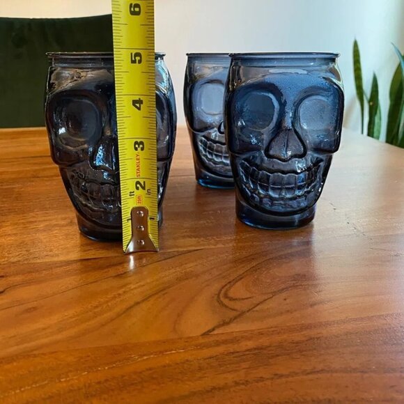 Blue Skull Drinking Glasses Set of 4 - Picture 7 of 9